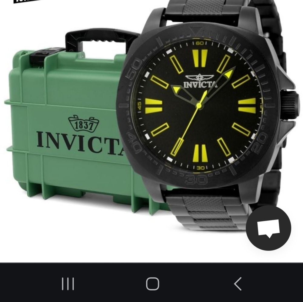 NIB INVICTA Speedway Watch in Black and Yellow & Green 3 Slot Case - Picture 10 of 16